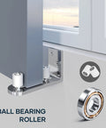 Bottom Floor Guide For Sliding Barn Door With Ball Bearing Adjustable Stay Roller, Wall Mount System, flush design shown installed