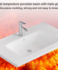 Wall Mounted Bathroom Sink with high temperature porcelain, ceramic material, modern design suitable for kitchen and bathroom