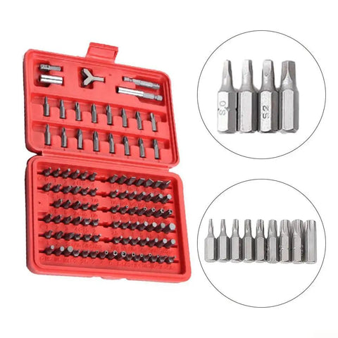 Huge 100 Piece Magnetic Screwdriver Bit Set With Hex Star Security Bits Perfect For Power Drills And Hand Drivers Versatile Tool Kit For Any Home Project, red case