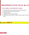 Beefy Bi Metal King Cut Fire Rescue And Demolition Reciprocating Saw Blade 12 Inch Length Straight Blade with Features Chart