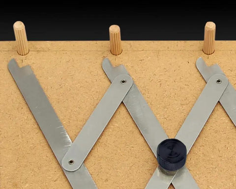 Mk2 Equidistant Measuring And Marking Tool With Center Point Finder For Quick Even Spacing Of Screws Nails Hooks Dowels Pins And Fixings, Seven Built In Marking Points In One Setup For Precise Layout on wood board