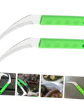 Two Piece Steel Garden Scythe Set For Weeding And Lawn Care Ergonomic Labor Saving Outdoor Tool For Gardens Plants And Seedlings With Heavy Duty Handle Grip