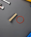 Heavy Duty Tig Welding Glass Cup Nozzle For Wp17 18 And 26 Torch 2.4mm with red O-ring on a gray background.