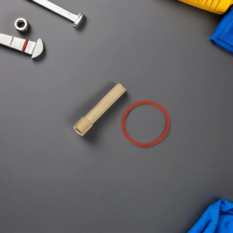 Heavy Duty Tig Welding Glass Cup Nozzle For Wp17 18 And 26 Torch 2.4mm with red O-ring on a gray background.