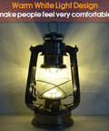 Go Anywhere Retro Vibe Battery Powered LED Hurricane Lantern Copper Finish with warm white light glowing