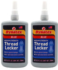 Two bottles of Blue Medium Strength Threadlocker For Metal Fasteners 8.5 Oz Bottle Two Pack Removable With Hand Tools