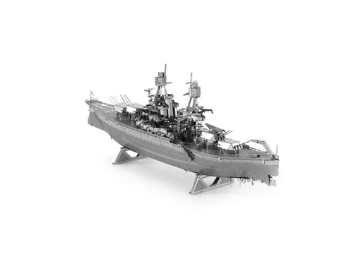 US Navy USS Arizona 3D Metal Ship Model Kit Unassembled DIY Hobby Project with etched parts on display stand