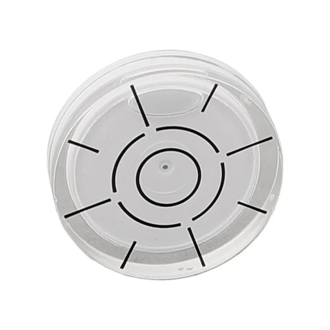 for acrylic for spirit Level 32mm Wear-Resistant Lens for acrylic showing a clear round bubble level with black markings.
