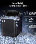Fast Nugget Ice Maker Countertop With Self Cleaning Pump Chewable Pebble Ice Machine Delivers 35lbs Per Day Black Stainless