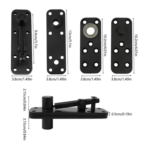 Built Like A Tank Invisible Door Hinges In Solid Black Feature Seamless 360 Degree Rotation And Heavy Duty Construct for cabinets.