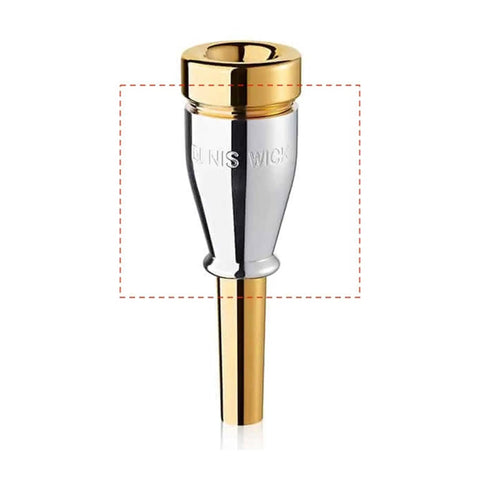 HeavyTop Trumpet Mouthpiece Booster Delivers Richer Tone, More Endurance, And Bigger, Bolder Volume For Live Shows, Stadium Gigs, And Onstage Rehearsals, silver and gold metal trumpet mouthpiece booster