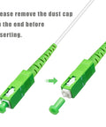 Bangun SC/APC to SC/APC fiber optic patch cord, simplex, 2 m, white LSZH jacket, green APC connectors