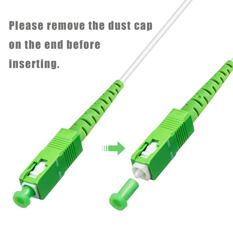 Bangun SC/APC to SC/APC fiber optic patch cord, simplex, 2 m, white LSZH jacket, green APC connectors