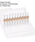 Micro PCB Drill Bit Set With One Eighth Inch Shank And 1mm Solid Tungsten Carbide Bits in plastic box