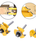 Fabater 45 Degree Stile Router Bit Set With T Shaped Geometry And Three Sharp Teeth for clean wood slotting on MDF, plywood and particle board.