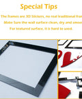 Family Tree Wall Decal Kit With 3D Picture Frame Collage, DIY Stickers demonstrating application and instruction details.