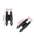 12 Pack Antique Black H Shape Cabinet Hinges 3.5 Inch For Vintage Furniture Restoration And DIY Wood Projects Decorative Hardware