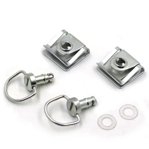 Quick Release One Quarter Turn DZUS Style Motorcycle Fairing Fasteners With Fifteen Millimeter D Ring Pins Race Ready Two Pack