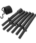 Heavy Duty Pneumatic Rivet Tool Kit With Air Chisel attachments for drilling and riveting, black metal accessories