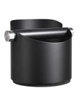 Espresso Knock Box For Home Barista Use Black Stainless Steel Coffee Ground Catcher With Removable Knock Bar Non Slip Base