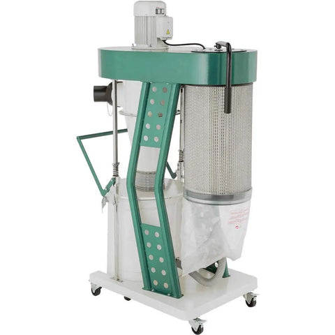 Gamechanger 1 2 Hp Portable Cyclone Dust Collector with filter and collection bin for clean garage air flow.
