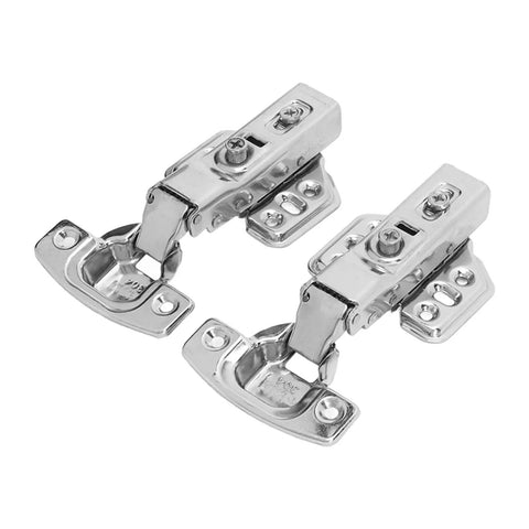 Stainless Steel Cabinet Hinges Set Of Two With 2mm Thick Base And Bright Electroplated Finish Heavy Duty And Smooth Soft Close Damping