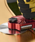 One Station Disc Bender For Sheet Metal With Large Disc Delivers Five Sixteenths To One And Three Quarters Inch Bends in use