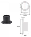 Flanged Sleeve Bearings 3mm Bore 4.6mm OD 5mm Length POM Oilless Bushings Black 4 Pieces Self Lubricating with measurements