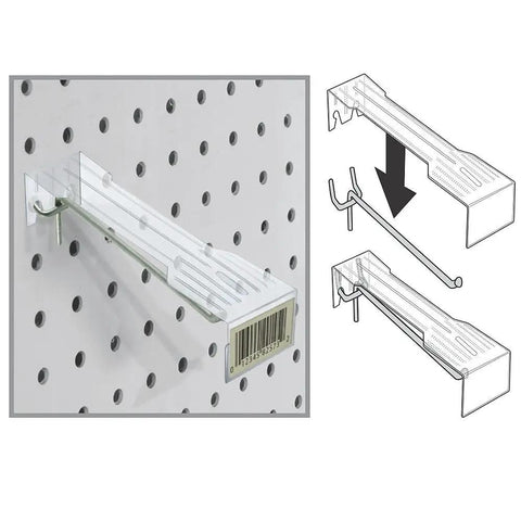 10 Inch Hook Overlay For Adhesive Labels Scan Hook Converter Kit, Flat Front Design For Secure Labeling, Turns Any Metal Hook Into A Scan Hook, 50 Pack