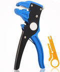 2-In-1 Automatic Wire Stripper And Cutter For Electronics And Automotive Repair With Eagle Nose Pliers In Blue, side view