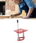 65mm Aluminum Router Table Lifting System With Adjustable Router Lift And CNC Fine Processing Insert Plate With Ring Clamp For Woodworking, Workshop Ready DIY Projects, And Pro Grade Precision on red lift plate