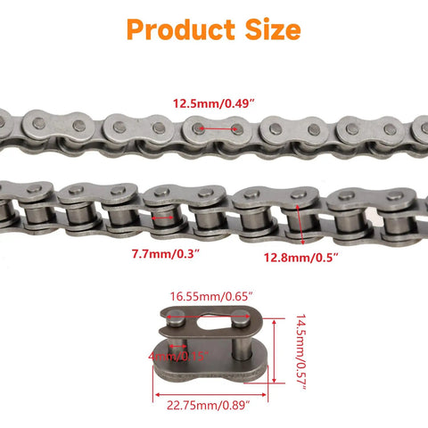 415 Chain 110L Links Beefed Up Heavy Duty Dirt Bike Chain For 2 Stroke Engines 49cc 60cc 66cc 80cc Motorized Bicycles product size
