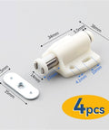 4 Pack Magnetic Push Latch For Cabinets And Drawers Push To Open Easy Access Built Tough Magnetic Cabinet Locks Hidden Handle Hardware Durable Stainless Steel And White Finish For Kitchen Cabinets with product dimensions.