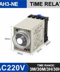 Multi Range 8 Pin Electric Timer Relay With Socket Base For 24V 110V 220V 380V Adjustable Delay And Quick Setup NA/NB/NC/NE/ND Series Plug And Play Ready Reliable Control Timer For Industrial Circuits, AC220V, 40x57x50mm