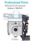 Side view of an Adjustable SRM225 Carburetor Replacement For Echo GT225 And PE225 PAS225 SHC225 Weed Eater Trimmers.