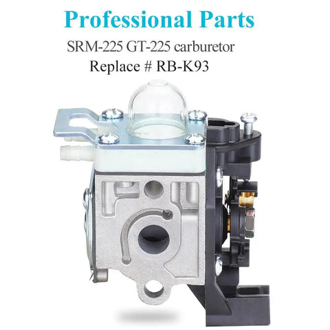 Side view of an Adjustable SRM225 Carburetor Replacement For Echo GT225 And PE225 PAS225 SHC225 Weed Eater Trimmers.