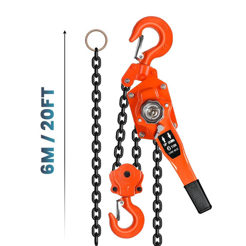 Heavy Duty Manual Chain Winch Lever Hoist 13200 Lbs Come Along With Upgraded Auto Chain Lead And 360 Degree Rotating Hook