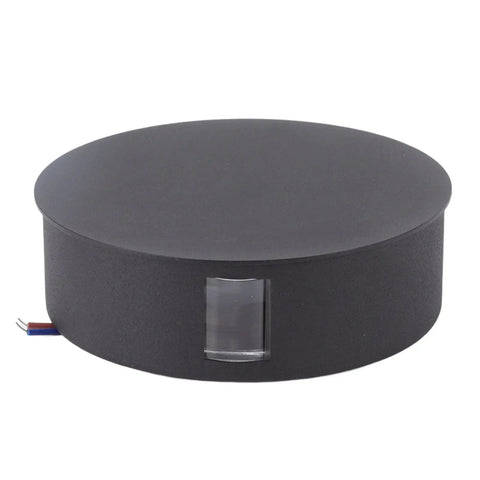 Jeanoko Contemporary Aluminum Wall Light Sconce 6W LED Lamp for Dining, round black LED light with clear glass detail.
