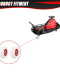 Heckuva Durable Replacement Caster Wheels For Razor Crazy Cart Xl Dlx Shift Set Of Two Bright Red 76Mm By 30Mm with white tires.