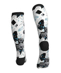 Top Tier Gear Chip Industrial Socks With 15-20mmHg Graduated Compression For Calf Support, stylish design with mechanical graphics.