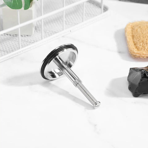 Rotary Bath Tub Plug Drain Stopper for Bathtub Overflow Cover made of high-grade copper, featuring a shiny silver finish and rubber seal.