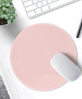 Pink Round Mouse Pad With Slick Ultra Smooth Surface, 8.7 Inch Round Desk Mat, 3Mm Thick, Stitched Edge, Anti Slip And Waterproof Rubber