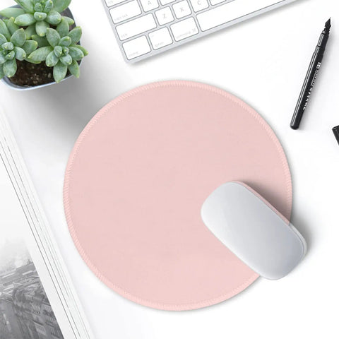 Pink Round Mouse Pad With Slick Ultra Smooth Surface, 8.7 Inch Round Desk Mat, 3Mm Thick, Stitched Edge, Anti Slip And Waterproof Rubber