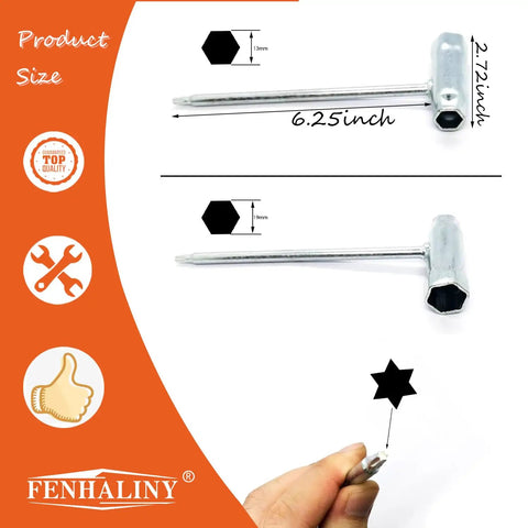 Two Pack Torx T Wrench Set 19 mm By 13 mm With Torx T 27 Tip Non Hardened displayed with dimensions and tip detail