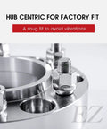 Close-up of hub centric wheel adapters spacers 5x135 for Ford F150 1997 2004 2 inch thick CNC machined 6061 T6 billet with studs.