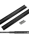 Heavy Duty Ball Bearing Drawer Slides 3 Fold Full Extension Detachable Side Mount Smooth Quiet Glide Black 10 Inch