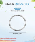 Split Key Rings 2mm Thick 35mm Outer Diameter Open Jump Rings In 304 Stainless Steel, Size and Quantity Details, 10 Pack