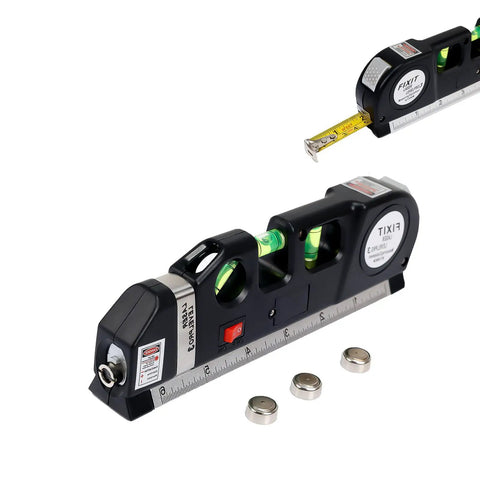 Cross Line Laser Level Kit With 8 Ft 2.5M Ruler For Flooring And Tile Installations Cabinet Mounting And Shelves Home Renovation Must Have Pro Grade