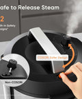 Workhorse All In One 6 Qt Pressure Cooker 1100W Stainless Steel With Ceramic Inner Pot lid with steam release safety features