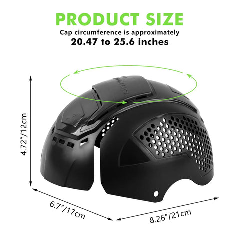 Matrix Lite Series Bump Cap Insert For Baseball Caps EN 812 Universal Safety Ventilated Lightweight Hat Liner, black, size details